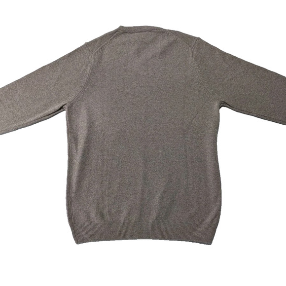 M&S Extra Fine Lambswool Sweater L Long Brown Pure New Wool Crew Neck NWT - Picture 2 of 8